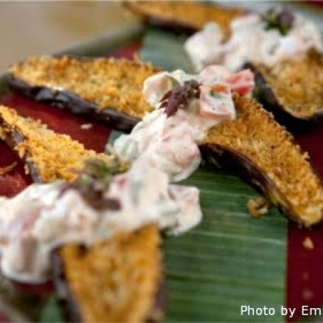 Panko Eggplant with Chile-Yogurt Salsa