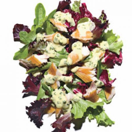 Spring Greens with Smoked Fish and Herbed Aioli
