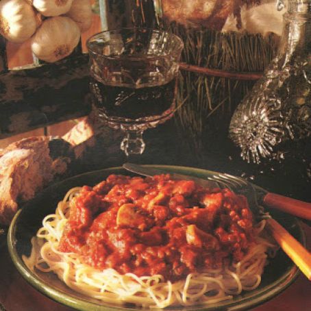 Meaty Spaghetti with Mushrooms