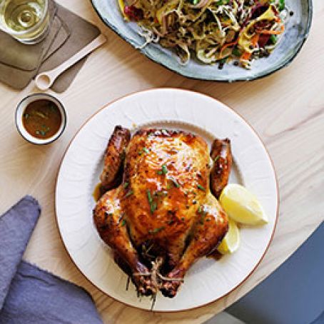 Citrus-brined roast chicken
