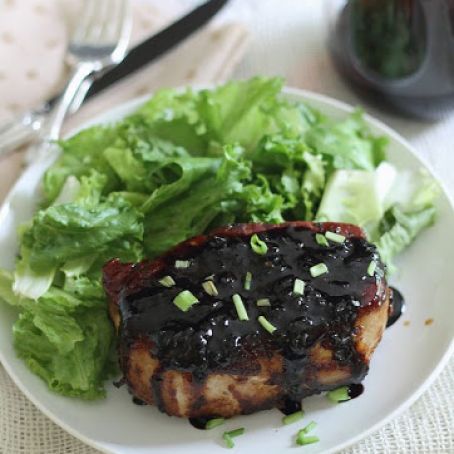 Sticky honey soy pork chops