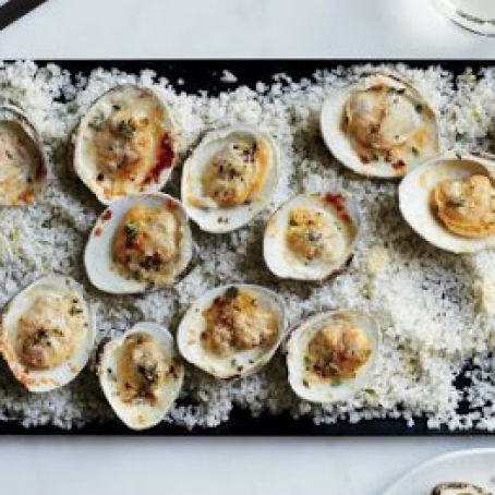 Clams Broiled with Lemon, Thyme and Parmesan