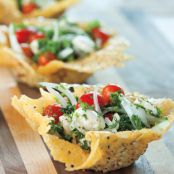Parsley, Mozarella and Tomato Salad in Frico Baskets
