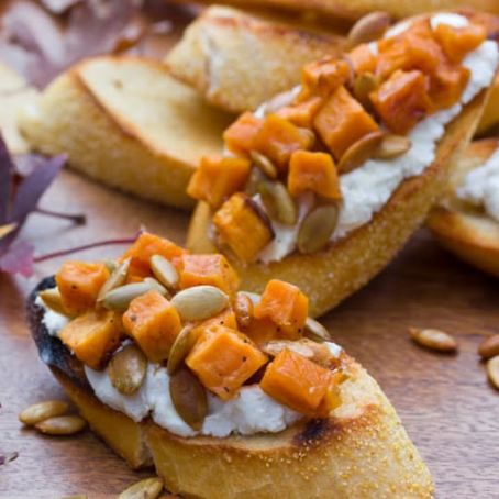 Sweet Potato and Goat Cheese Bruschetta