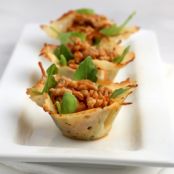 Spiced Pork in Parmesan Cups