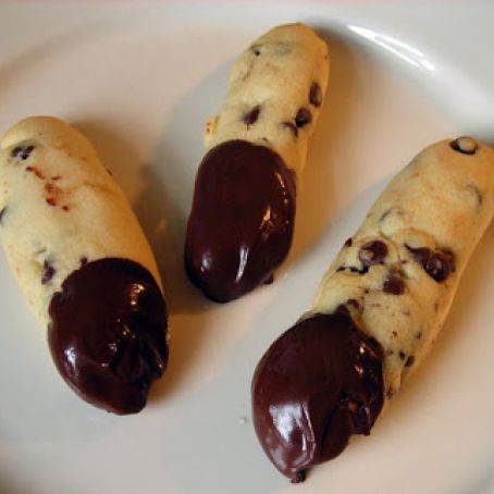 Chocolate Dipped Chocolate Chip Shortbread Fingers