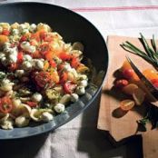 Orecchiette with Fresh Mozzarella, Grape Tomatoes, and Garlic Chives