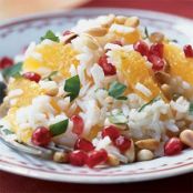 Orange-Basmati Salad with Pine Nuts and Pomegranate Seeds