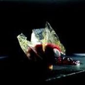 Strawberry Sorbet with Filling of Fresh Cheese and Crystallized Orange