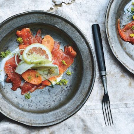 Cured Salmon with Fennel and Carrot Salad