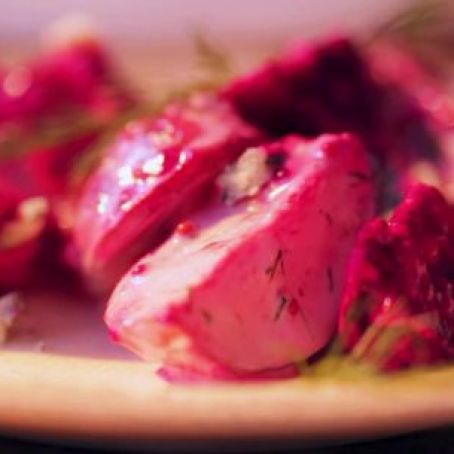 Beet and Potato Salad with Blue Cheese Dressing and Dill