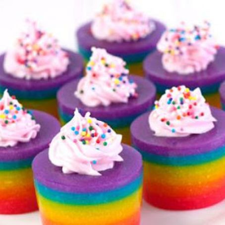 Double Rainbow Cake Jelly Shot