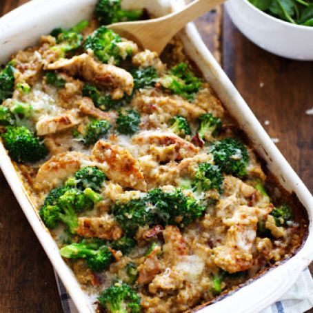 Creamy Chicken Quinoa and Broccoli Casserole