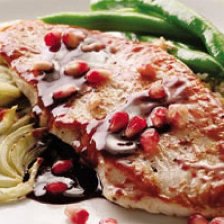 Pomegranate-Glazed Turkey with Roasted Fennel