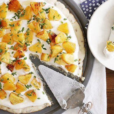 Roasted Pineapple-Pistachio Fruit Pizza