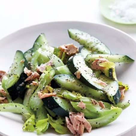 Cucumber and Celery Salad with Tuna