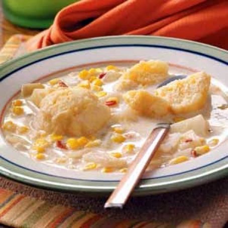 Corn Chowder with Dumplings Recipe