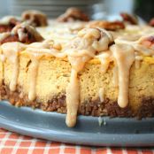 GF Pumpkin Bourbon Cheesecake with Spiced Pecan Crust