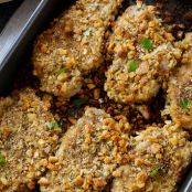 Stuffing Coated Pork Chops - Spicy Southern Kitchen