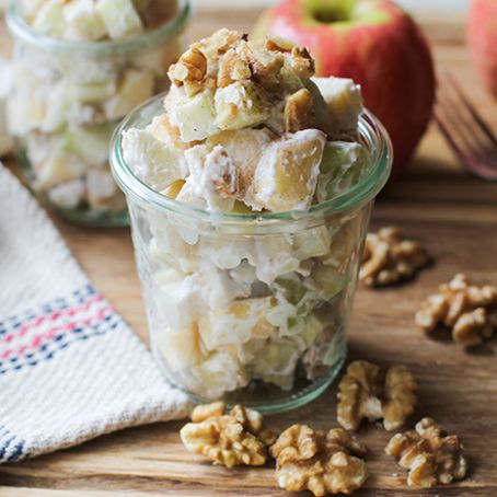 Apple Fruit Salad with Maple Coconut Whipped Cream