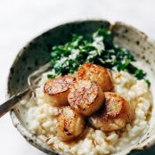 BROWN BUTTER SCALLOPS WITH PARMESAN RISOTTO