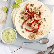 Prawn Fajitas with Avocado Cream