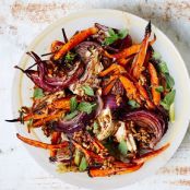 Roasted Carrots and Red Onions with Fennel and Mint