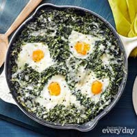 Creamed Spinach Baked Eggs