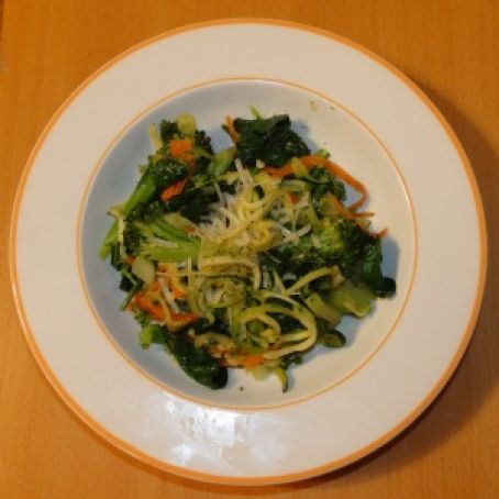 Zucchini Pasta with Kale, Broccoli and Carrot Peels « Learning to Love Kale