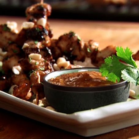 Chicken Skewers with Peanut-Ginger Marinade