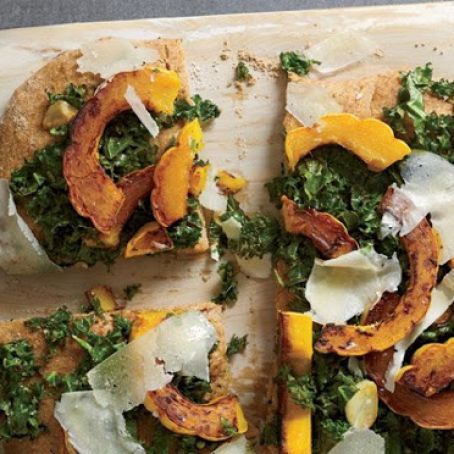 NM-Spelt Focaccia with Kale, Squash, and Pecorino