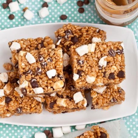 S'mores Peanut Butter Crispy Bars (No Bake)