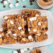 S'mores Peanut Butter Crispy Bars (No Bake)