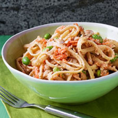 Nutty Asian Noodles with Carrots & Edamame