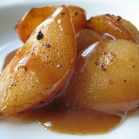 Very Spicy Caramel Pears