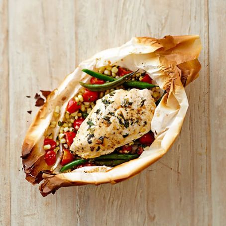 Chicken and Summer Vegetables en Papillote