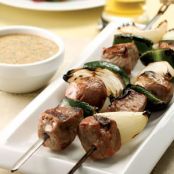 Steak & Potato Kebabs with Creamy Cilantro Sauce for Two
