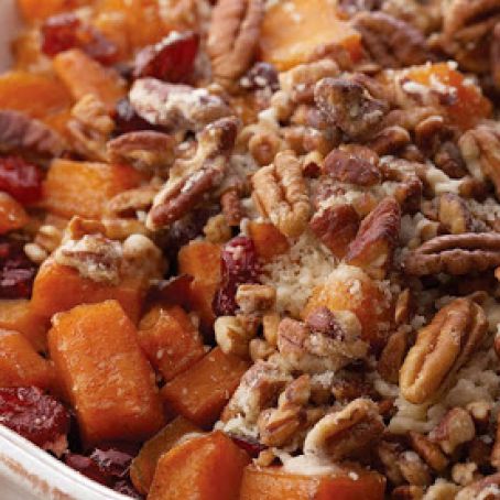 Sweet Potatoes, Roasted, with Cinnamon Pecan Crunch Recipe