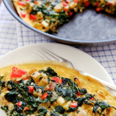 Spinach, Red Pepper & Potato Frittata