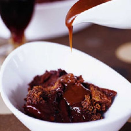 Chocolate Ganache Bread Pudding