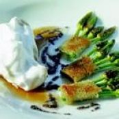 Breaded Green Asparagus with Scalded Milk Foam