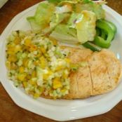 Grilled Chicken Breast with Cucumber and Pepper Relish