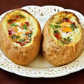 Sunrise Baked Eggs In Potato Bowls
