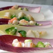 Shrimp salad on endive