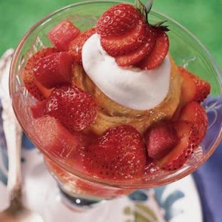 Strawberry-Rhubarb Crescent Shortcakes