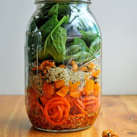 Mason Jar Carrot Noodle Salad