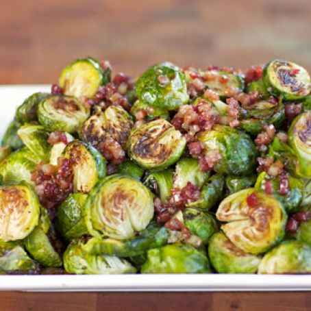 Roasted Brussels Sprouts with Bacon and Lemon