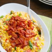 Creamed Corn with Roasted Red Peppers and Bacon
