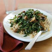 Quinoa with Collards, Mushrooms & “Sausage”