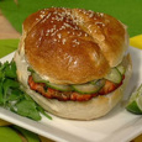 Allison Fishman's Salmon Burgers With Pickled Cucumbers